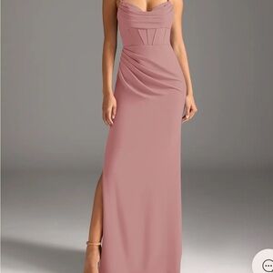 Azazie Dusty Rose Corset Gown